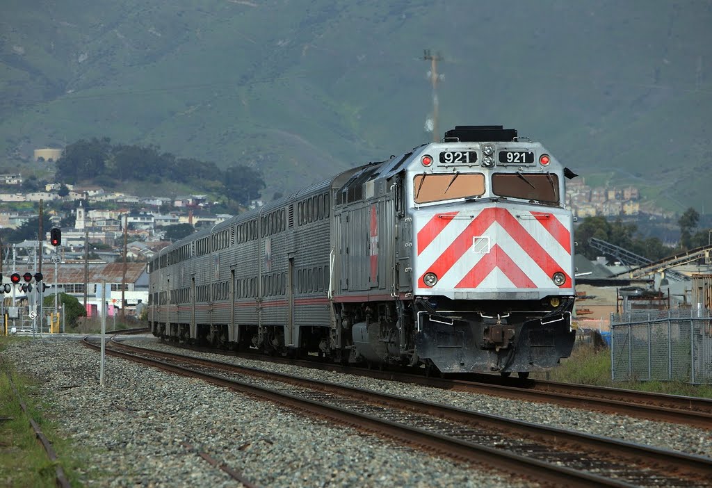 Caltrain of the neighborhood of San Bruno