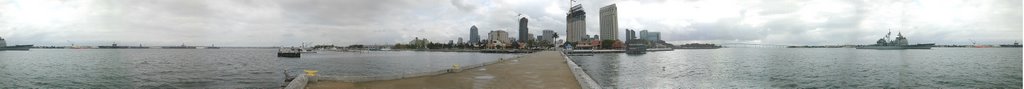 San Diego 400deg Panorama, 4 Aircraft Carriers in San Diego