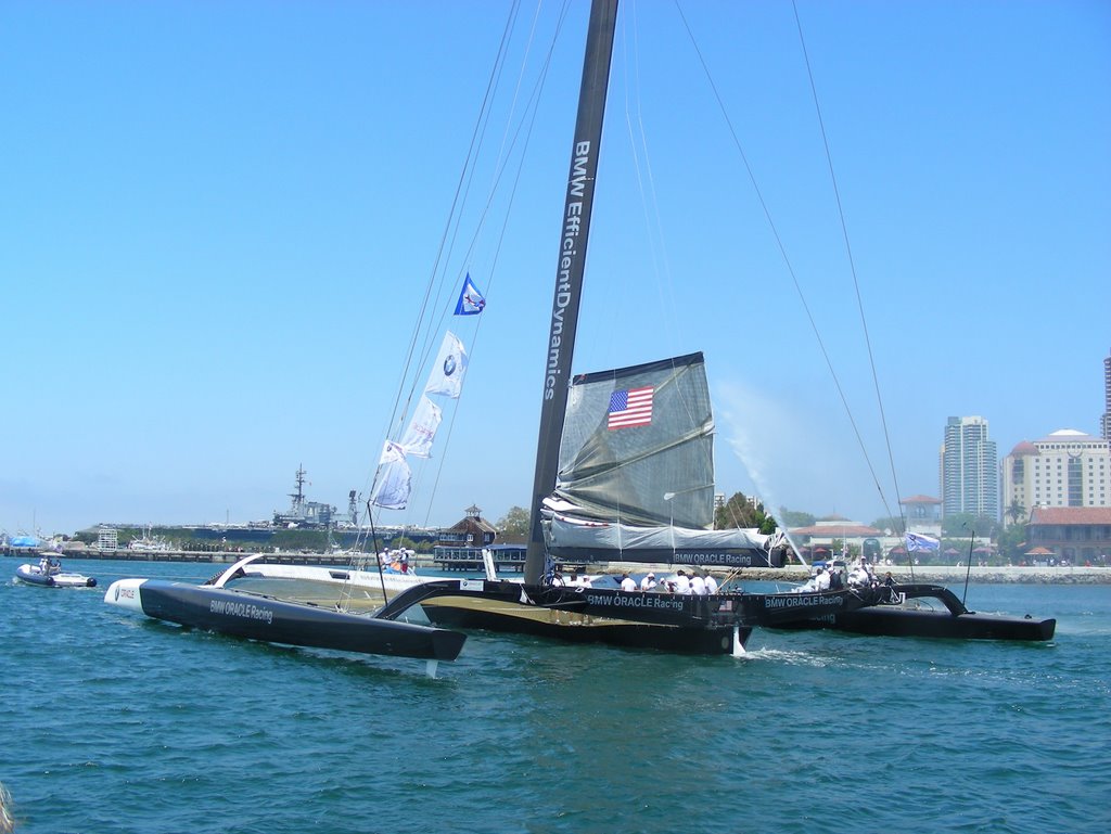 Americas Cup Challenger & USS Midway