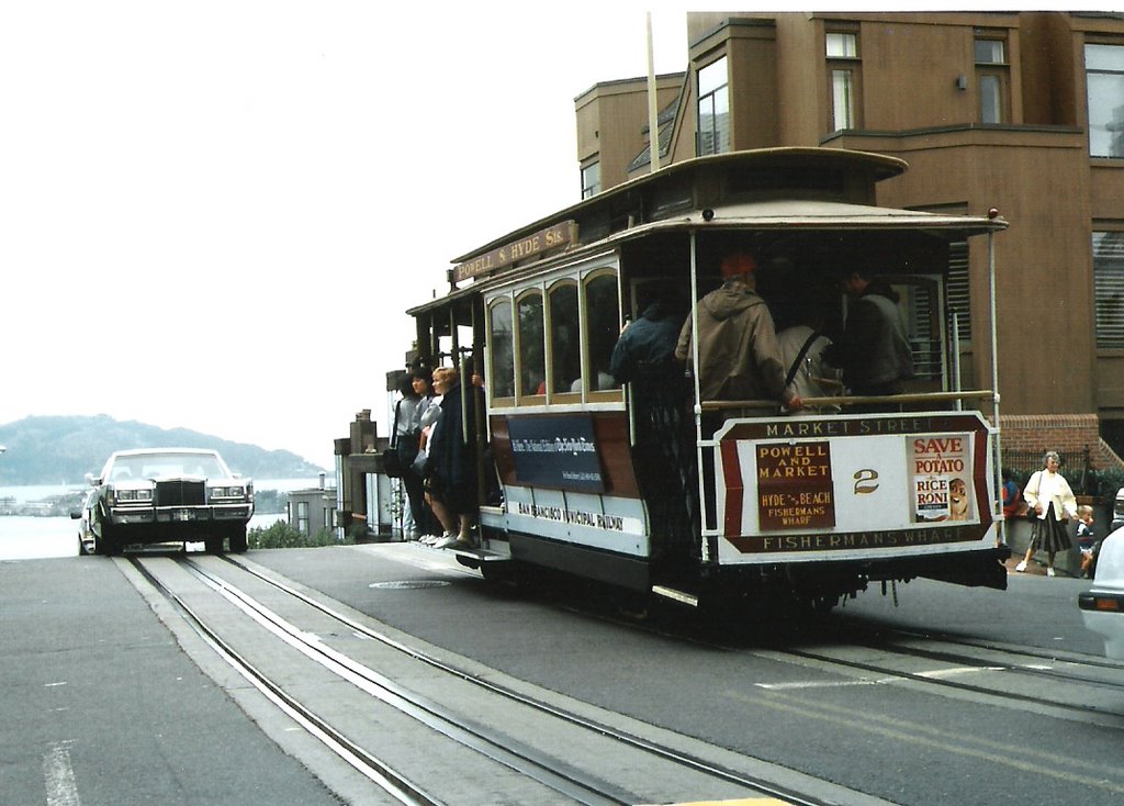 Cable Car at San Francisco Hill in the 80s