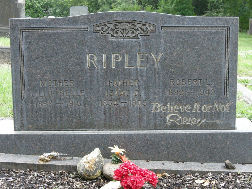 Grave of Robert L Ripley - Believe It or Not - photo taken May 2009
