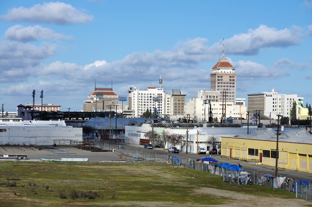 Downtown Fresno as seen from Hwy 41, 1/2013