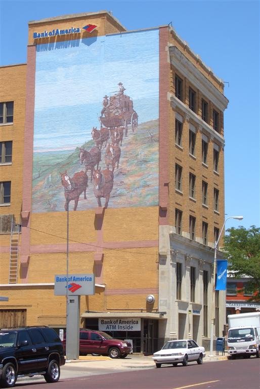 Stan Herd stagecoach mural, Dodge City, KS
