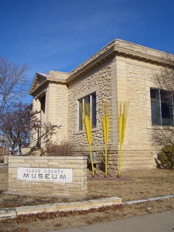 Wheat sculptures outside Cloud County Museum, Concordia, KS