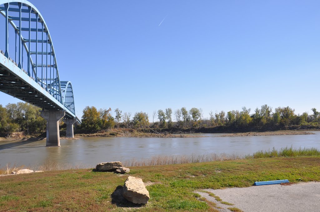 Bridge in Leavenworth. KS crossing the Missouri river
