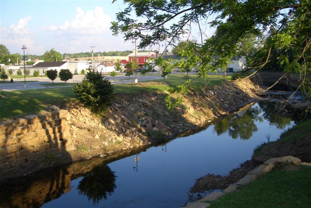 clouds n reflections in Turkey Creek, Merriam, KS