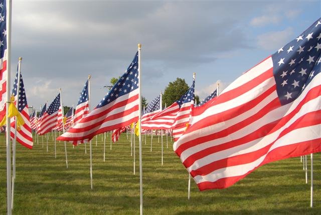 Field of Freedom, flags up close, Merriam, KS