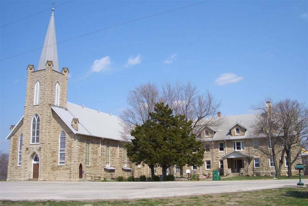 St. Boniface Catholic Church, limestone, Scipio, KS