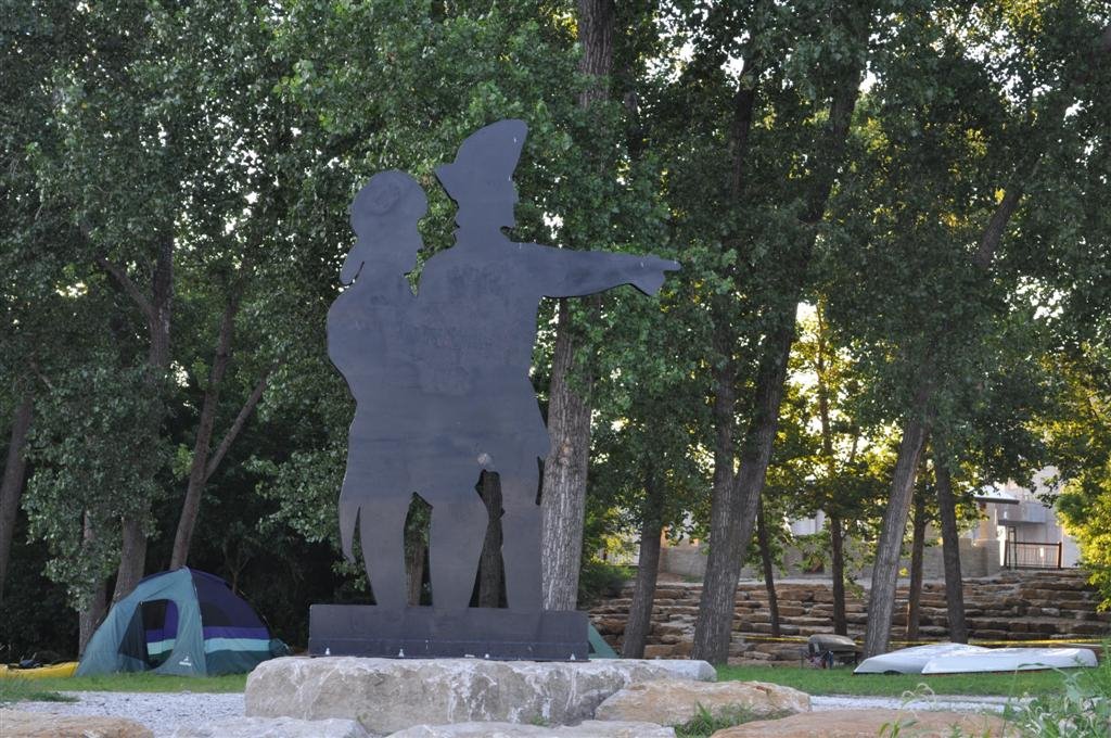 Lewis and Clark silhouette at Kaw Point, Kansas City, KS