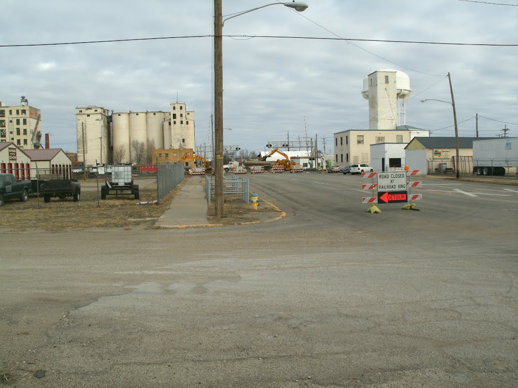 Santa Fe Ave., Railroad repair, South detour. Salina Kansas, January 12, 2012