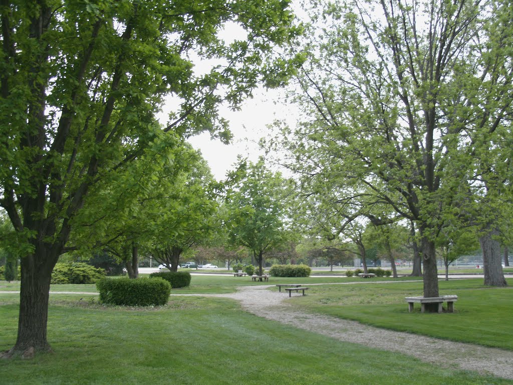 Oakdale Park, paths and seats, April 19, 2012