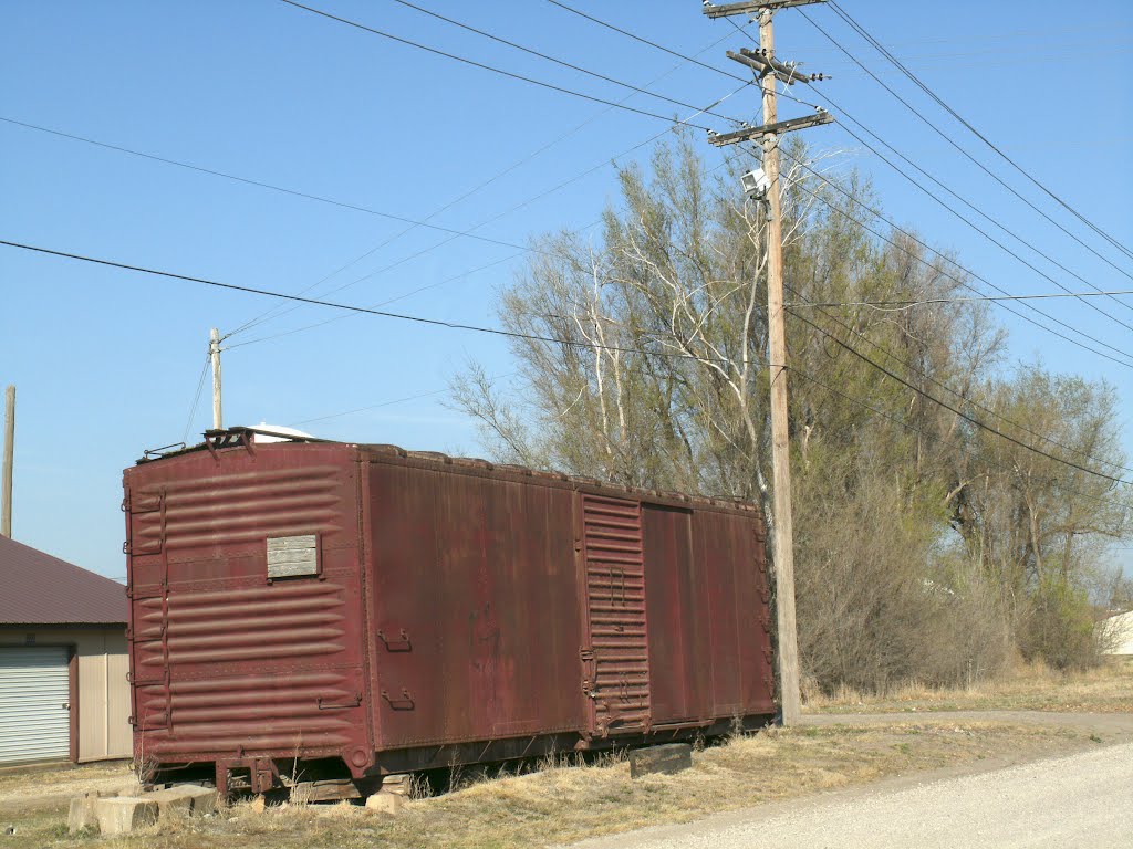 Stoarge Train Car, at corner of  Eighth Street and Pine Street