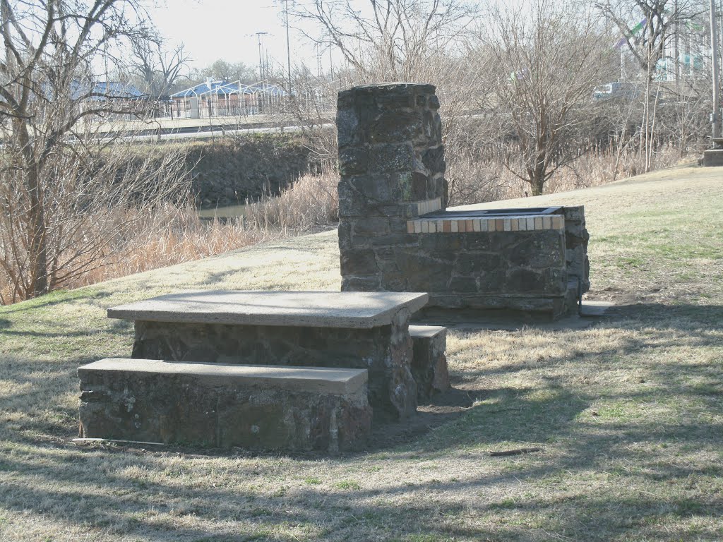 Oakdale Park, BBQ chimney, looking towards Salina’s Kenwood Cove Aquatic Park