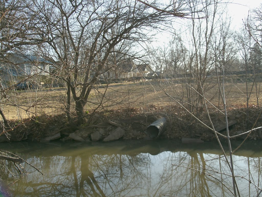 Smoky Hill River culvert, from near South Picnic table, S. Front Street Picnic Grounds