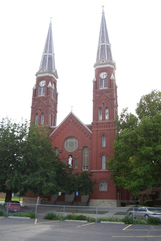 St Joseph Catholic Church, the spires you see at the I-70 corner, Topeka, KS