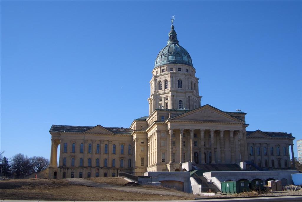 Kansas State Capitol from NE, Topeka, KS
