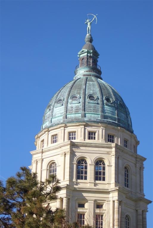 Kansas State Capitol from E, Topeka, KS