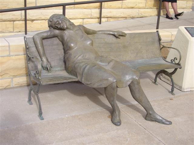 Interlude; life-size bronze sculpture,FHSU,Hays,KS