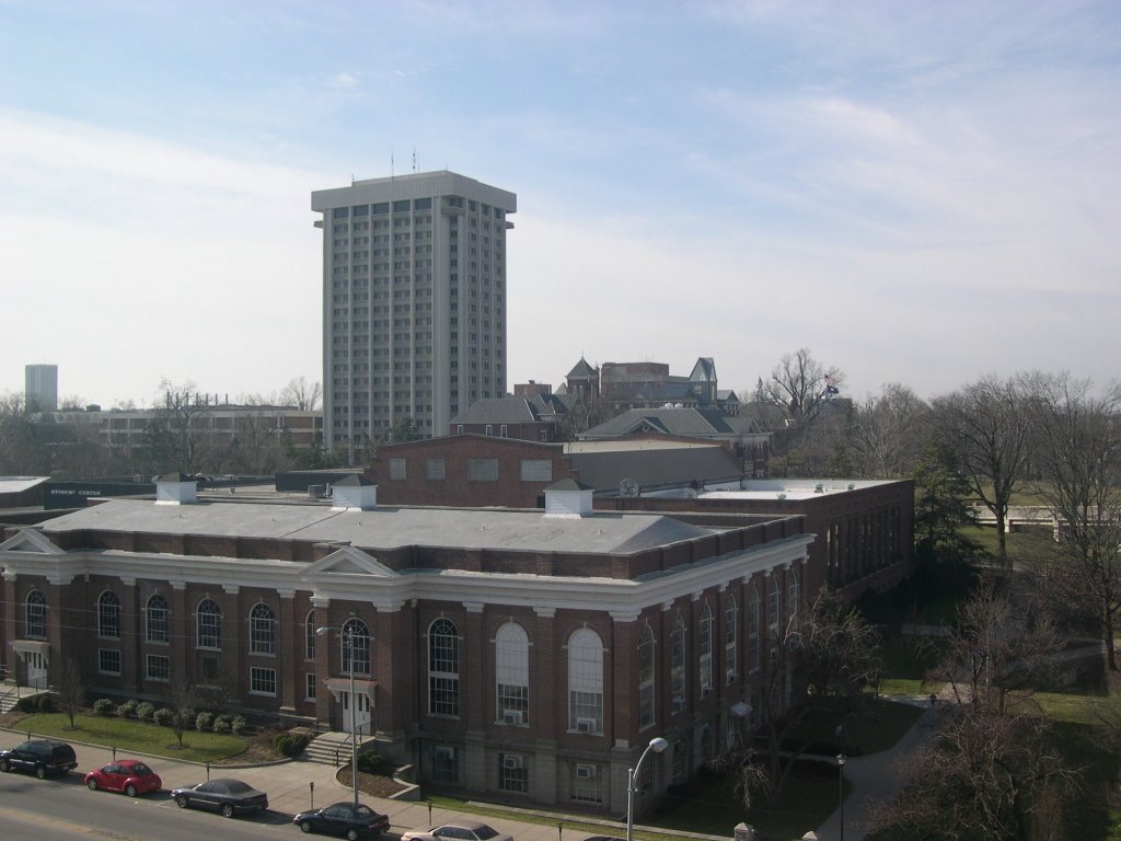 Alumni Gym with Patterson Office Tower in the distance