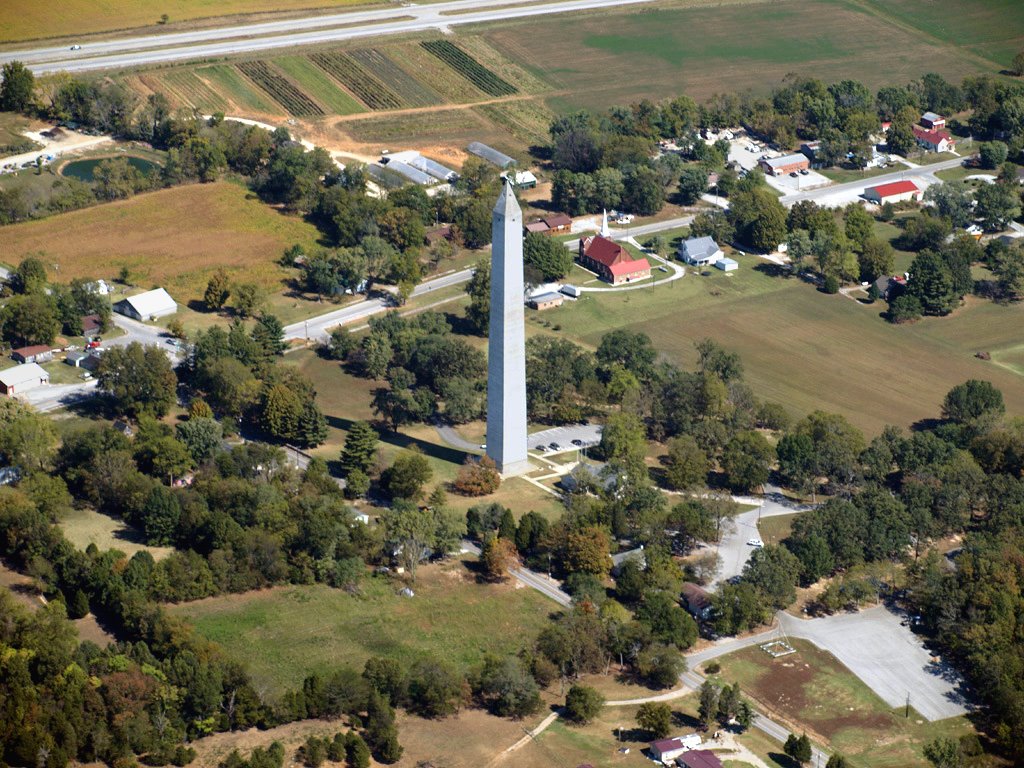 Aerial View of the Jefferson Davis Monument, Fairview, Kentucky