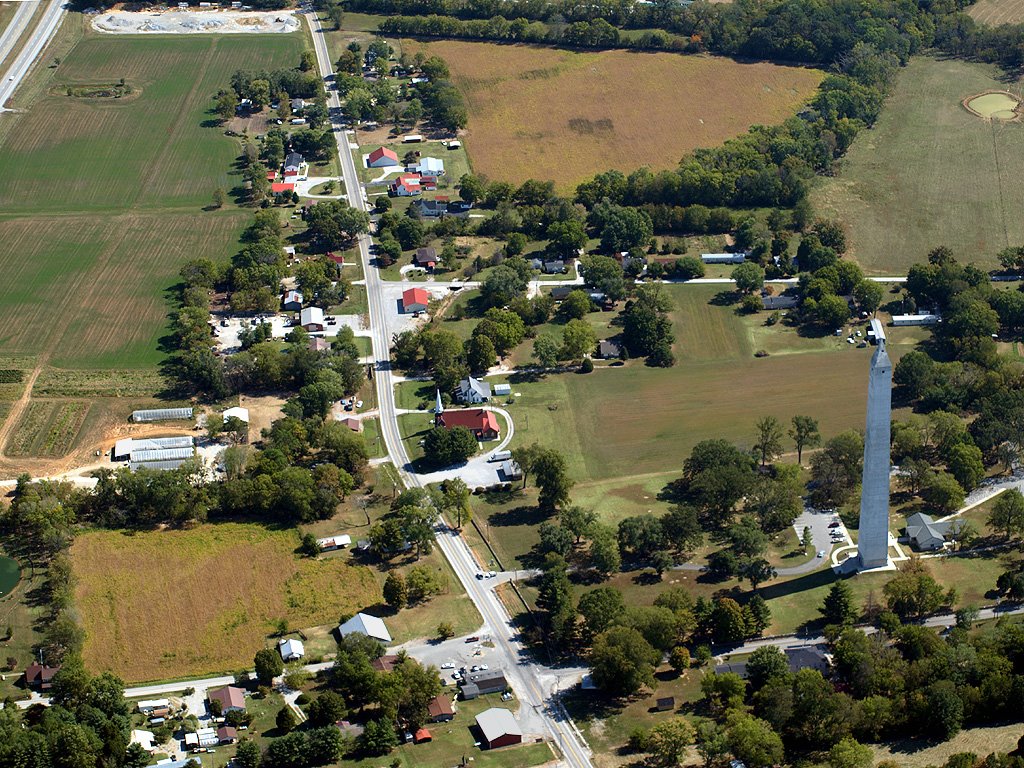 Aerial View of Jefferson Davis Monument & Fairview, KY