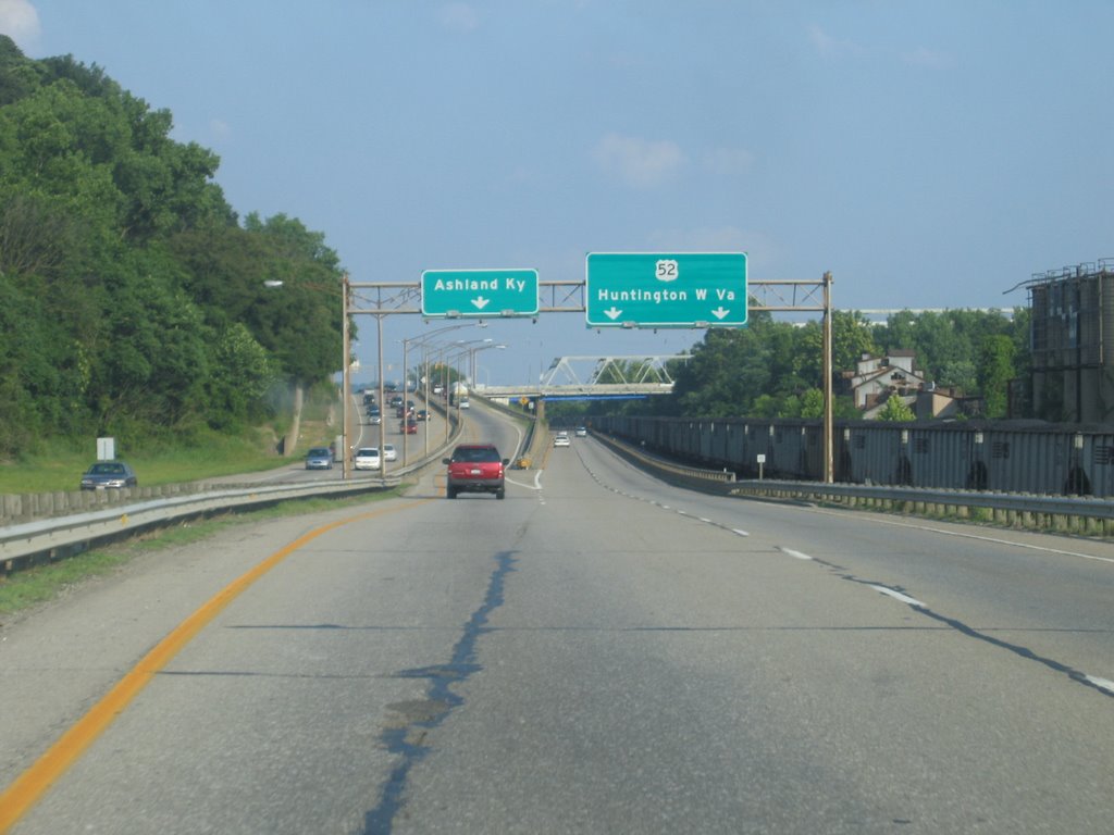 US 52 East exit from Coal Grove, Ohio, to Ashland, Kentucky