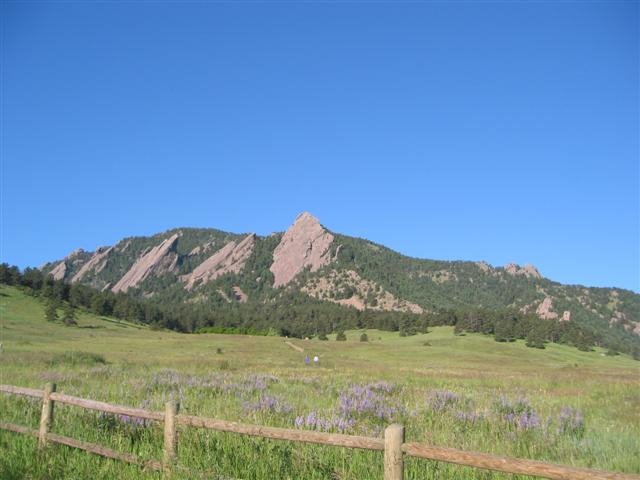 The Flatirons from the edge of Chautauqua Park