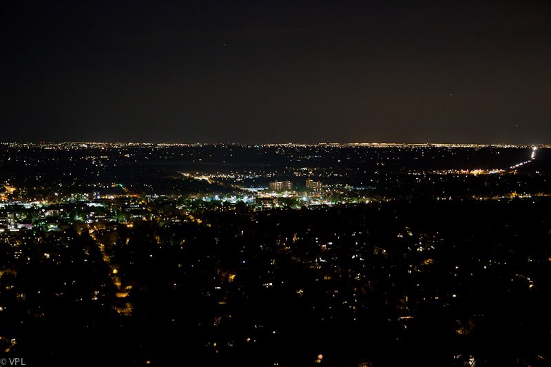 Night-time view of Boulder from Flagstaff Mountain