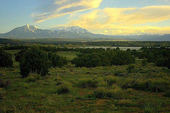 Spanish Peaks from the campground
