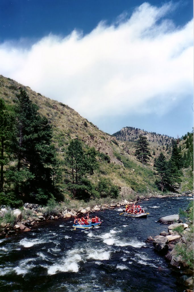 Rafting in Cache La Poudre River, near Grey Rock trail