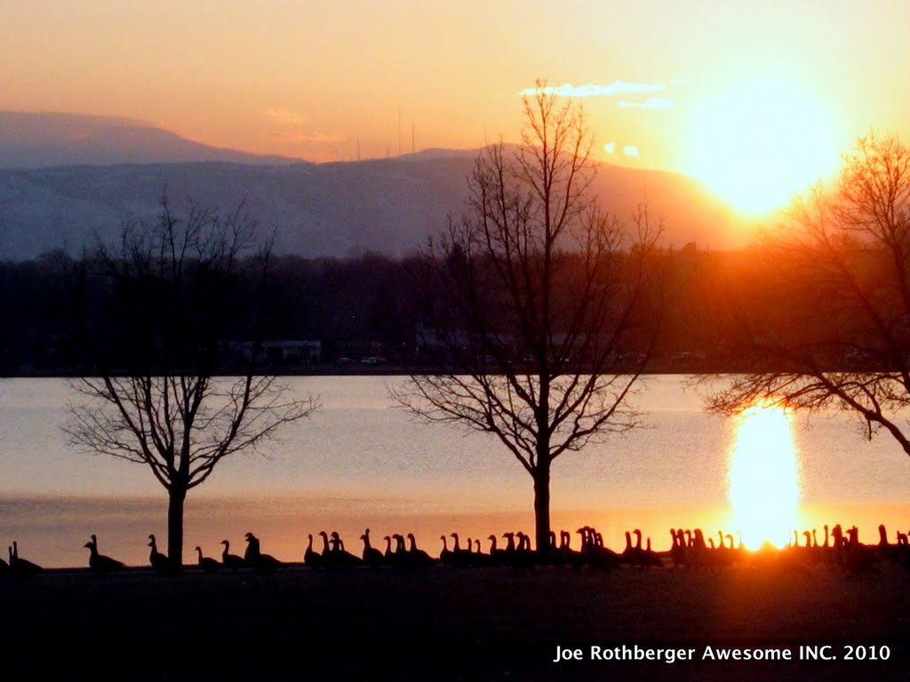 Sunset looking over Sloans Lake Denver CO.