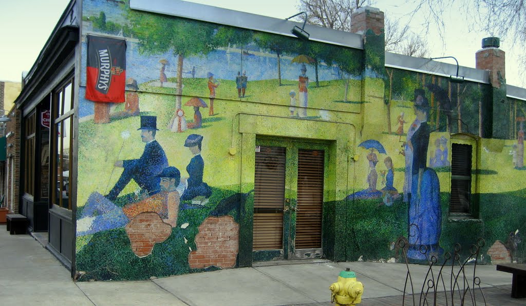 very nice mural reproduction of Seurat  pointillism