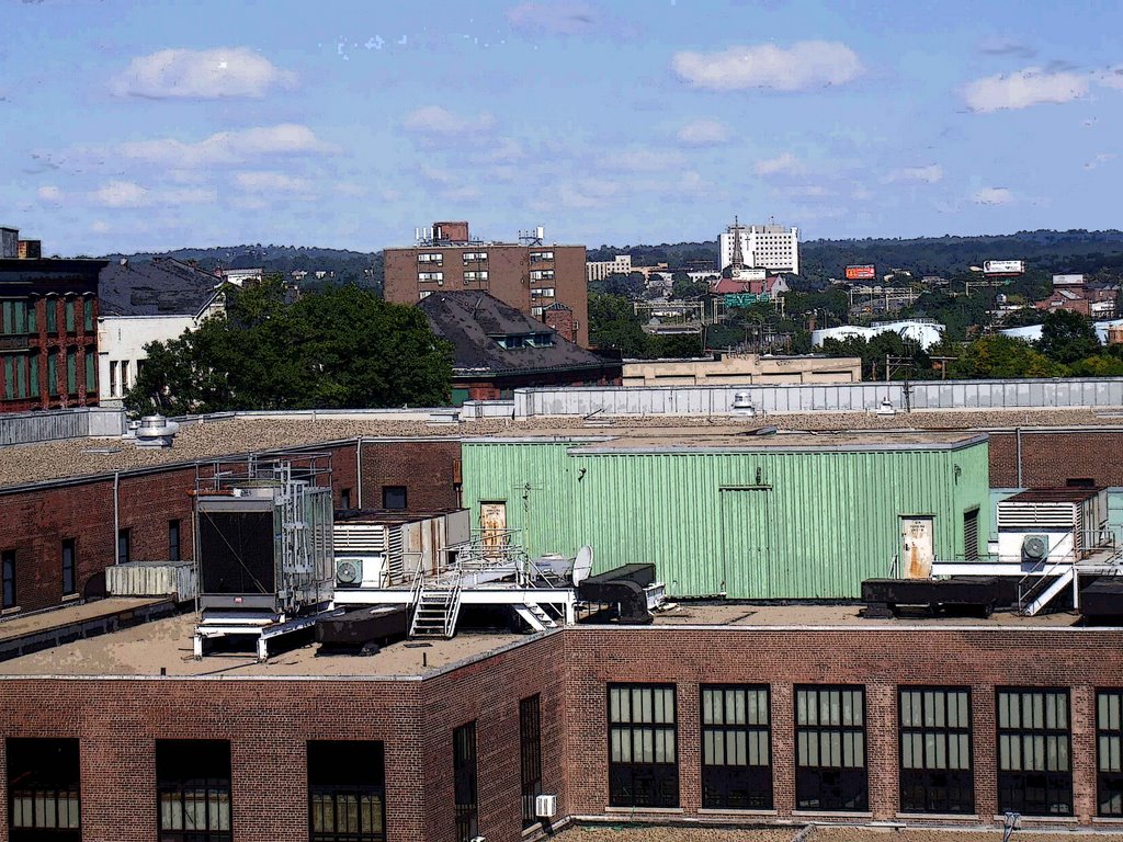 From the parking garage