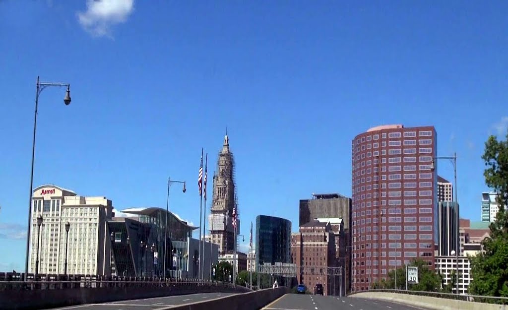 Downtown Hartford from Founders Bridge