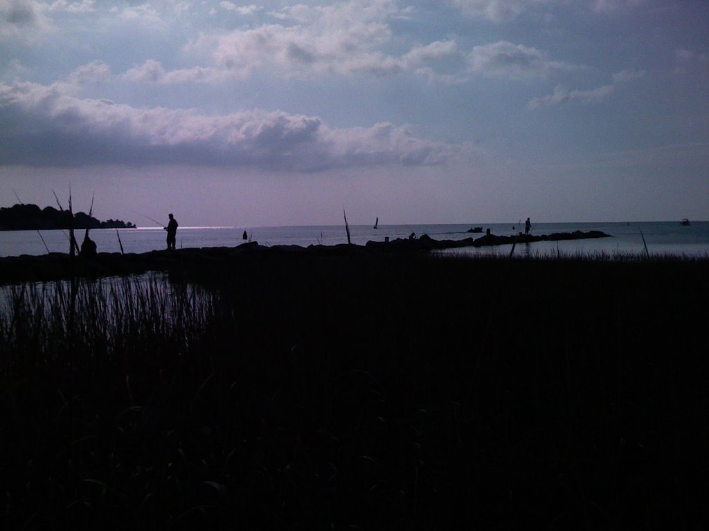 View from Ft. Trumbull beach side of Milford Harbor