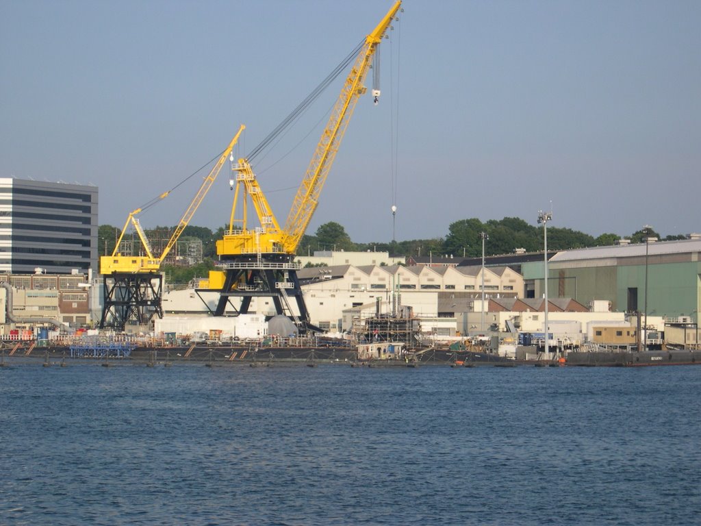 Electric Boat with a Virginia class sub in July 2004