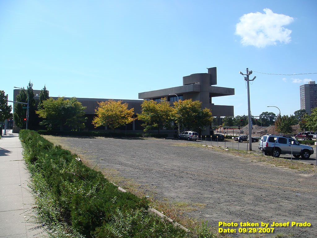 Parking area with Knights Of Columbus building at the background