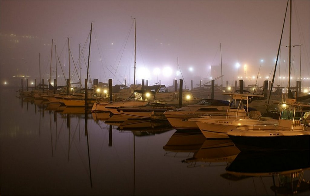 Stamford, CT in the fog