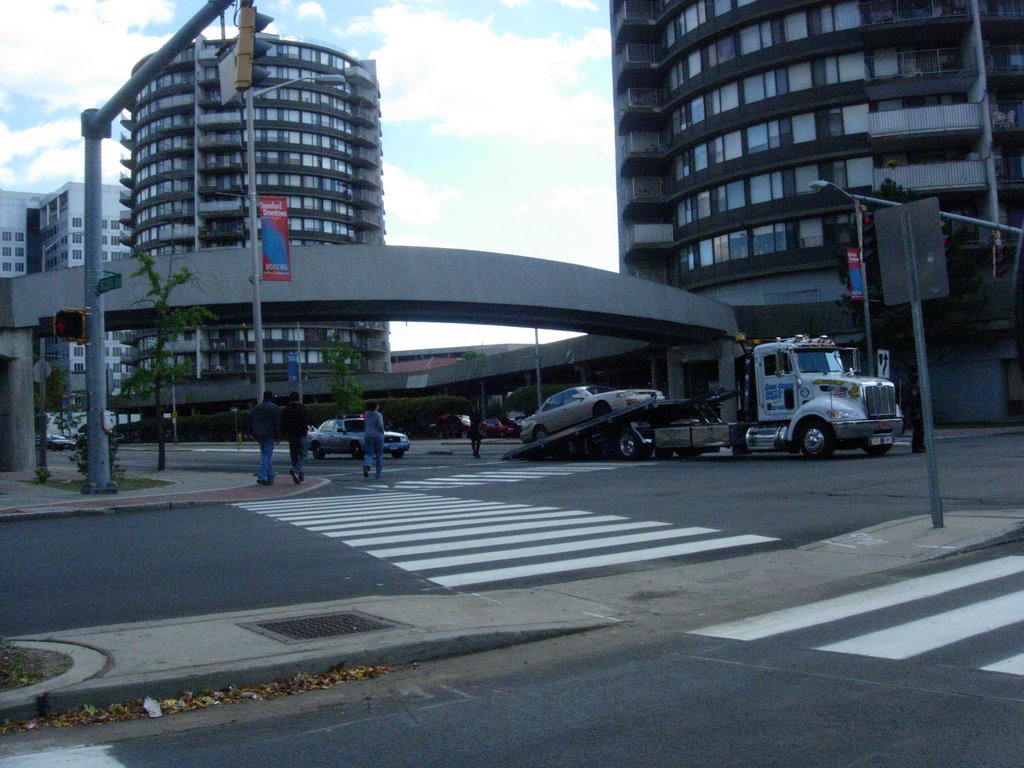 pedestrian bridge overlooks incident