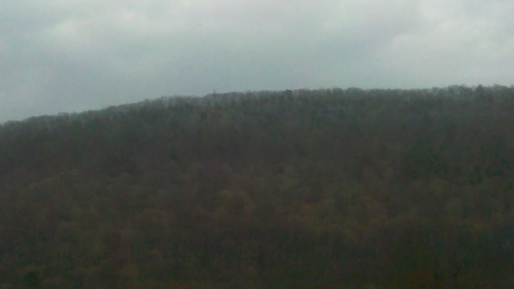 King Philips Cave and Talcott Mountain from Farmington River and Nod Road, Simsbury, Connecticut April 24 2011