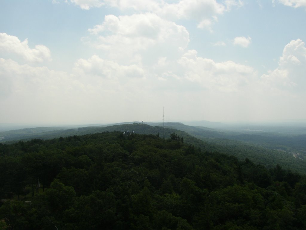 Looking South from the Observation Room atop Heublein Tower, Talcott Mountain State Park, Simsbury, CT July 2, 2004
