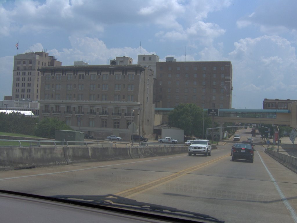 Downtown Alexandria - view down Gillis Long bridge