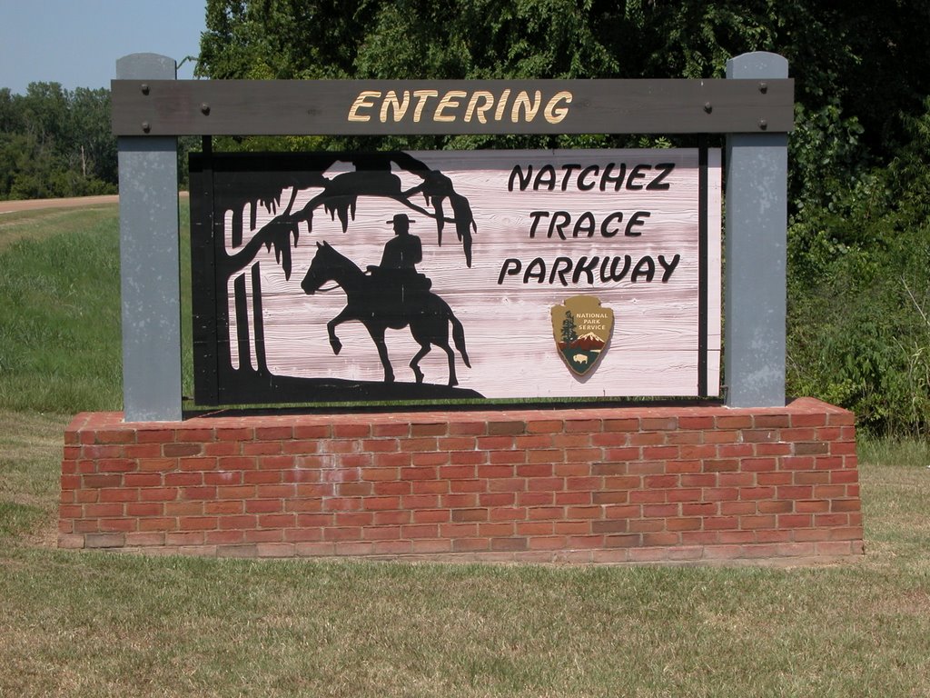 Entering the Natchez Trace Parkway Sign, Traceway Drive, Natchez, Mississippi