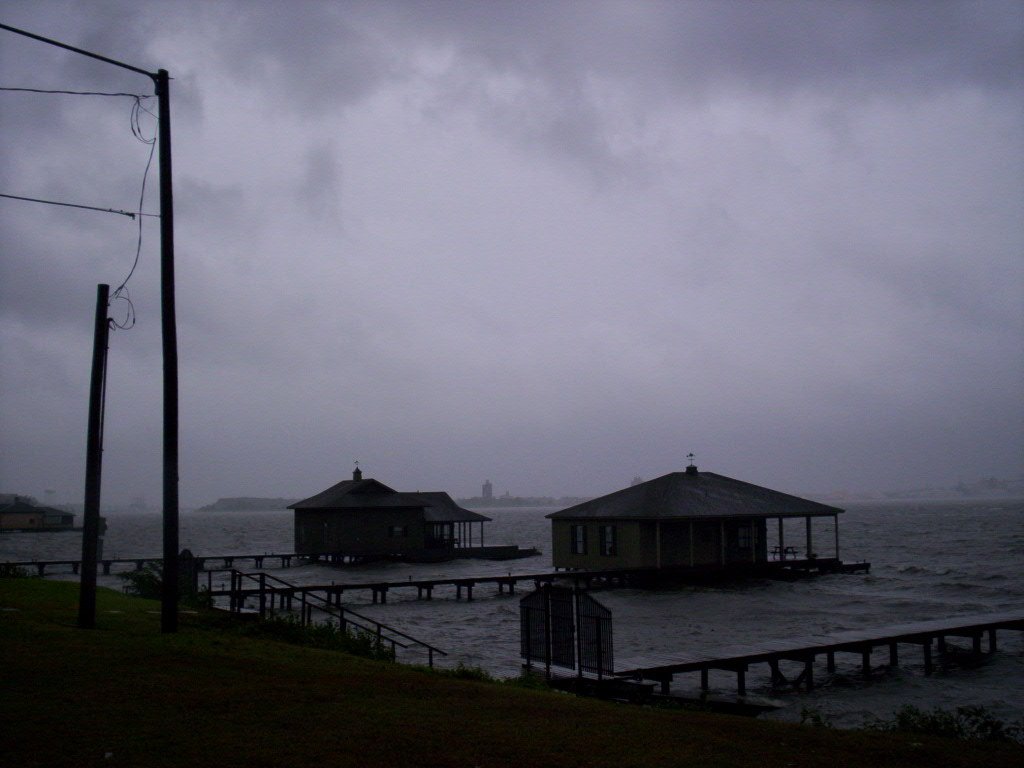 Lakefront during Hurricane Rita