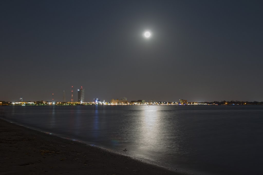 Moon over Lake Charles