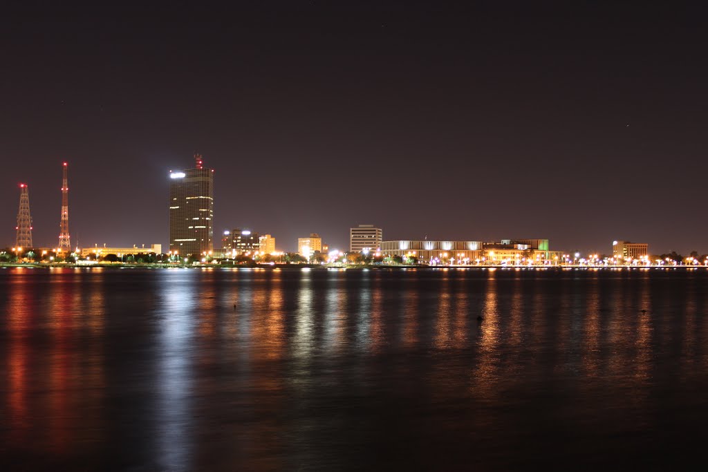 Lake Charles Skyline at Night