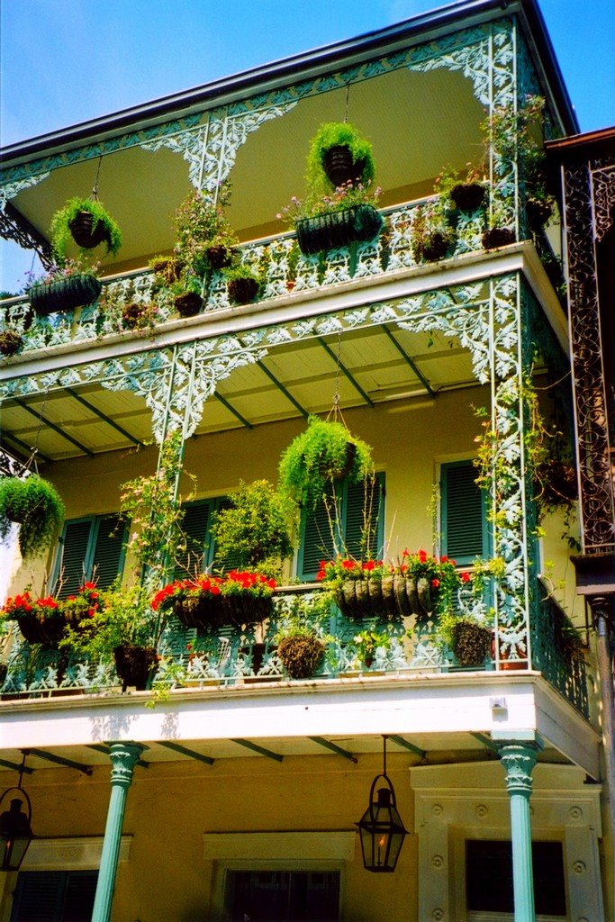 USA, le vieux Carré avec ses Balcons à la Française