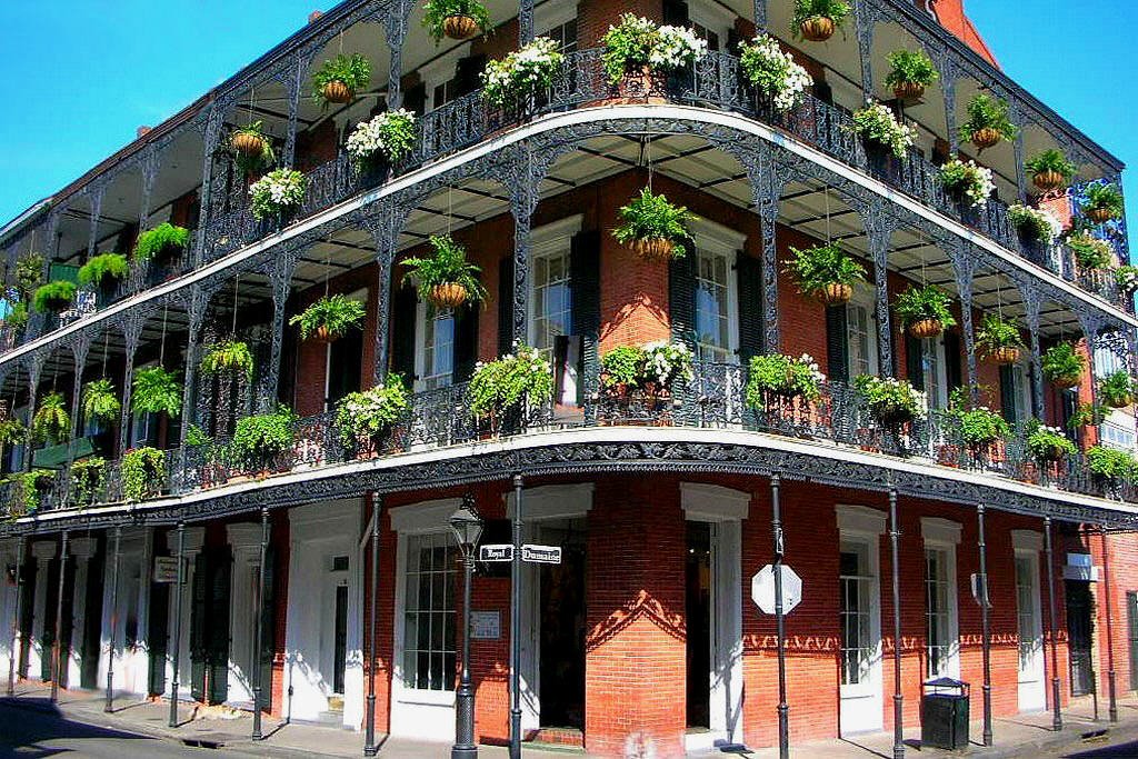 USA, le carré Français avec le Café Royal Nouvelle-Orléans en Louisiane