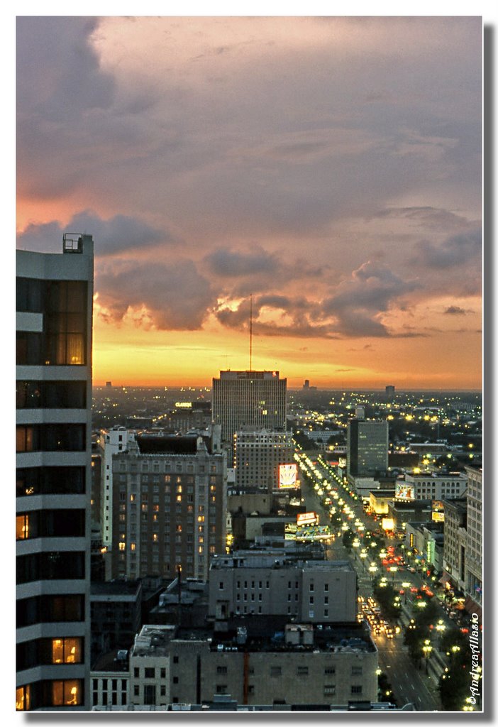 Sunset over down town, New Orleans (1991)