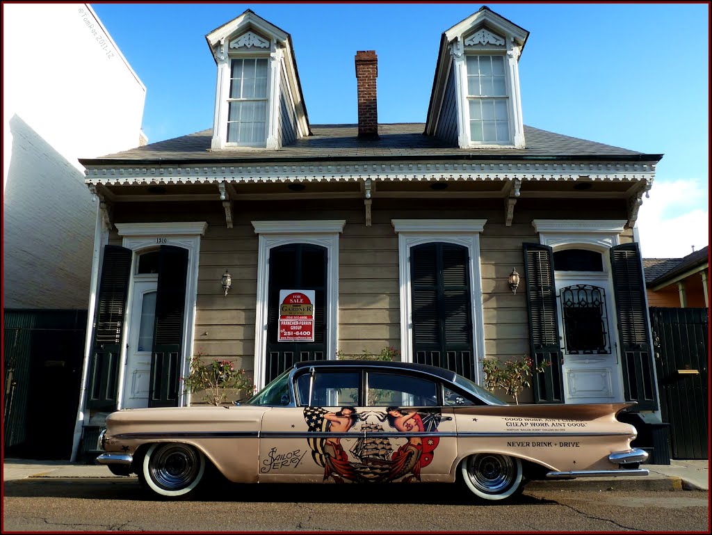 Big car or small house?... obviously no garage! Sailor Jerry in NOLA.